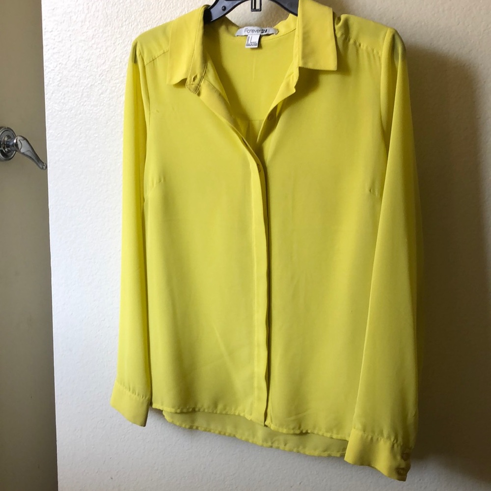 Lime green button down